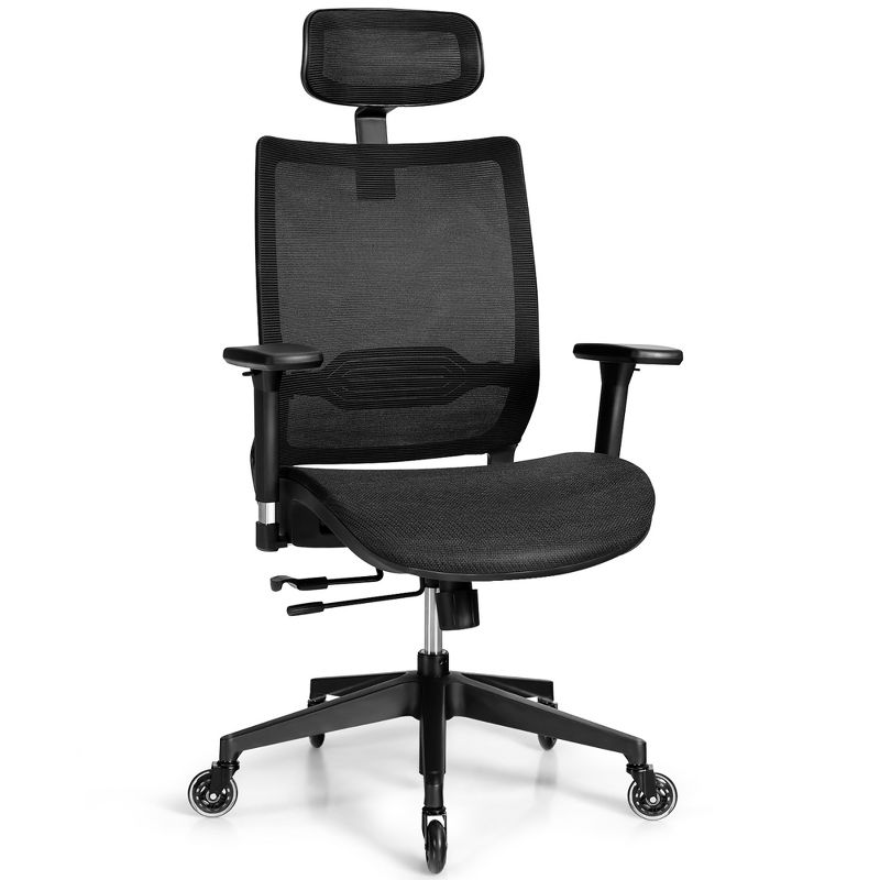 Costway Office Chair Adjustable Mesh Computer Chair with Sliding Seat & Lumbar Support, 1 of 11