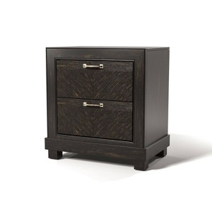 Vrolen 2 Drawer Nightstand Espresso - HOMES: Inside + Out: Transitional Style, Felt-Lined Top Drawer - 1 of 4