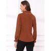Allegra K Women's Sweet Ruffle Peter Pan Collar Long Sleeves Button Down Shirt - 4 of 4