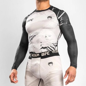 Venum UFC Authentic Fight Week 2.0 Long Sleeve Rashguard - Sand/Black - 1 of 2