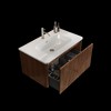 Lyngins Floating Bathroom Vanity with Sink – U-Shape Wall Fitting, Striped Texture Bathroom Storage Cabinet with Push-Open Drawer & Curved Edges - 3 of 4