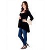 Maternity Black and Beige Bell Sleeve Hi Low Tunic Top - 24seven Comfort Apparel™ - 2 of 3
