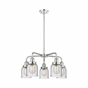 Bell - 5 Light Stem Hung Chandelier In Art Deco Style-14.75 Inches Tall and 23 Inches Wide - 1 of 1