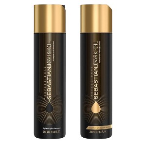 Sebastian Professional Dark Oil Lightweight Shampoo & Conditioner (8.4 oz) - DUO SET Kit with Hair Jojoba & Argan Oil for Smooth Hair - 1 of 3