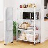 HONGGE Foldable Storage Shelves with Wheels, Heavy Duty Metal Shelving, No Assembly Organizer Wire Shelf Rack for Garage Kitchen, Pantry - 2 of 4