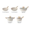 Itopfox 16-Piece Nonstick Cookware Set with Pots, Pans, Fryers, Steamer, Stewer, Silicone Spatula & Pliers, and Pot Protectors for Daily Cooking - 2 of 4