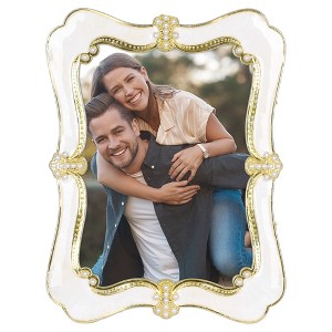 REGALWOVEN Pearl Plated Glass Front Tabletop Display Decoration Photo Frame - 1 of 4