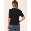 Allegra K Women's Casual Crochet Knit Button Up Sweater Short Sleeve Cardigan - 3 of 4