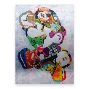 Trademark Fine Art-Artpoptart 'Mario' Floating Brushed Aluminum Art - 1 of 3