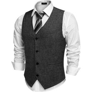 COOFANDY Men's Casual Business Vests Lightweight Waistcoat Slim Fit Suit Vest - 1 of 4
