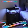 ELJGET Nightstand with Charging Station, Bedside End Table with 3 Fabric Drawers & USB/Type-C Ports and Outlets - 3 of 4