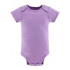 The Peanutshell Baby Girl Short Sleeve Bodysuits, 5-Pack, Purple/Grey/Mint, Newborn to 24 Months - 2 of 4