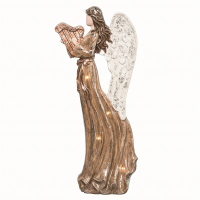 Transpac Resin Gold Christmas Glitz Light Up Angel