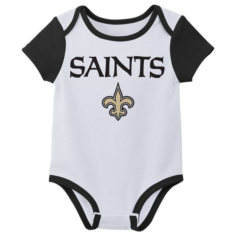NFL New Orleans Saints Infant Boys&#39; 3pk Bodysuit, 3 of 5