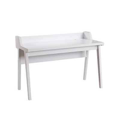 GlasFlength Desks Computer Desk Office Desk Writing Table Study TableSmall Corner Desk for Small Space Home Office, White, 50"*23.25"*34.75"