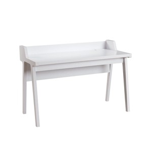 GlasFlength Desks Computer Desk Office Desk Writing Table Study TableSmall Corner Desk for Small Space Home Office, White, 50"*23.25"*34.75" - 1 of 4