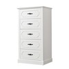 VANIRROR 23.6 x 43.5Inch 5 Drawer Dresser, Farmhouse Wooden Storage Cabinet with Vintage Black Handles, Stylish Bedroom Chest of Drawers White - 2 of 4