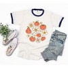 Simply Sage Market Women's Circle Pumpkin Flowers Short Sleeve Ringer Tee - 3 of 4