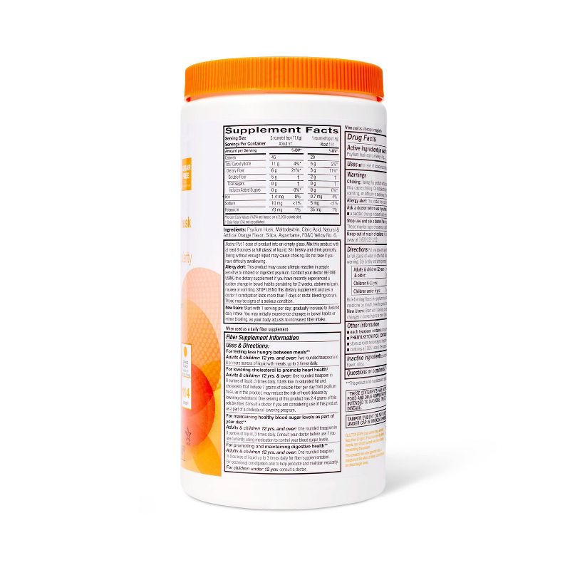 Fiber Therapy Sugar Free Supplement - Smooth Orange Flavor - 23.3oz - up &#38; up&#8482;, 5 of 6