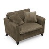 Tiramisubest Upholstered Single Chair Lazy Chair Corduroy Tufted Cloud Soft Backrest Compact Armchair Accent Chair for Living Room - 2 of 4