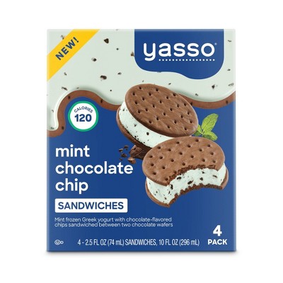 Yasso Mint Chocolate Chip Frozen Greek Yogurt Sandwich - 10oz/4ct