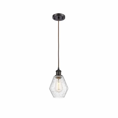 Cindyrella - 1 Light Cord Hung Mini Pendant In Industrial Style-10 Inches Tall and 6 Inches Wide