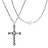 Steeltime 24" Men's stainless steel twisted cable cross pendant - 3 of 4