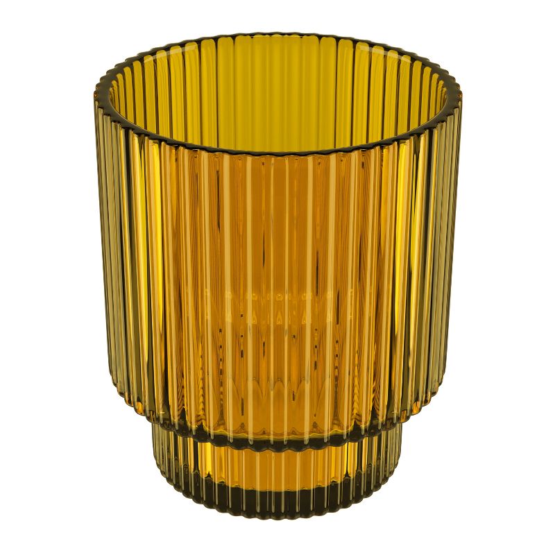American Atelier Vintage Art Deco 9 oz. Fluted Drinking Glasses Set of 4, Old Fashion Tumbler for Cocktails, Ribbed Lowball Glass Cup for Beverages, 3 of 8