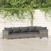 vidaXL 5 Piece Patio Lounge Set with Cushions Gray Poly Rattan - 2 of 4