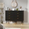 Homhougo 4 Drawer Dresser with Golden Handles & Feet Modern Chest of Drawers Organizer Cabinet Black - 4 of 4