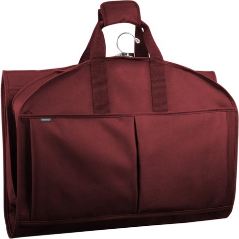 WallyBags48 Deluxe Tri-Fold Travel Garment Bag with three pockets in Red
