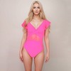 Anna-Kaci Swim Women's Flutter Sleeve One Piece Swimsuit with Crisscross Mesh Panel Detail and Deep V-Neckline - 2 of 4