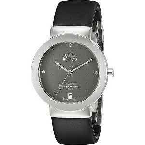 Gino Franco Men's Round Stainless Steel Case and Rubber Strap Watch - 1 of 2