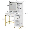 Vanity Desk with Lighted Mirror, Large Makeup Dressing Table Whit Power Outlet 2 Drawers 1 Cabinet and Open Storage Shelves for Bedroom Women Girls - 4 of 4