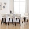 Bekrvio 26"/29” Swivel Bar Stools Set of 4, Upholstered Faux Leather Barstools with Back, Bar Chairs Island Stools for Kitchen Counter - 3 of 4
