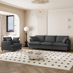 NicBex Couches for Living Room 3pc L-shaped Sectional Sofa Modern Chenille Upholstered Sofa Couch with Movable Ottoman - 1 of 4