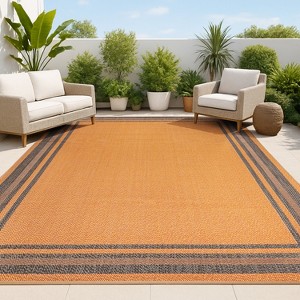 James Modern Border Stripe Indoor/Outdoor Area Rug - JONATHAN Y - 1 of 4