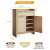 Garvee 41" Tall Rattan Shoe Cabinet, Farmhouse Shoe Storage Cabinet with Doors and Shelves, Wooden Storage Cabinet for Entryway Hallway Closet - 2 of 4
