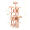 LAOTIES Multi Level Cat Tree with Ramps and Platforms,Tall Cat Climbing Frame with Plush Cover and Scratching Posts for Indoor Cats - 2 of 4