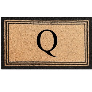 A1HC Natural Coir and PVC Backing Classic Border Monogrammed Door Mat, Anti-Shed Entry Doormat - 1 of 4