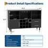 Bar Cabinet with LED Lights, Charging Station - 47 Inch Kitchen Buffet Sideboard with Drawers, Wine Rack, Liquor Cabinet for Living Room, Dining Room - 3 of 4