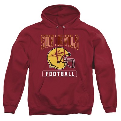 Men's Arizona State University Football Helmet Pull-Over Hoodie Garnet 2X Large