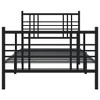 vidaXL Metal Bed Frame without Mattress with Footboard Black 39.4"x78.7" - 4 of 4
