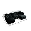 NicBex Couches for Living Room 111.5" Modern L Shape Sectional Sofa Couch with 2-Piece of Ottomans Chenille Upholstered 3 Seater Sleeper Sofa, Black - 3 of 4