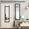 12x48 Over Door Mirror Hanging Full Length with Engineered Wood Black Modern Bathroom Bedroom Living Room Wall Decor Mirror Display - 2 of 4