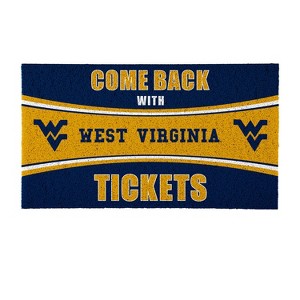 Evergreen Come Back with Tickets West Virginia University 28" x 16" Woven PVC Indoor Outdoor Doormat - 1 of 4