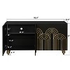 Dolonm 60 in. Sideboard with Gold Accents 4-Door Fluted MDF Buffet Cabinet, Adjustable Shelves for Dining&Living Room, Color - 4 of 4