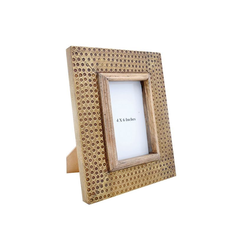 4 x 6 inch Decorative Distressed Hammered Brass Metal Picture Frame - Foreside Home & Garden, 3 of 6