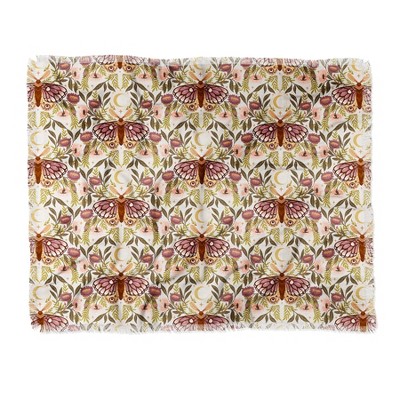 Avenie Countryside Garden Moth Woven Throw Blanket - Deny Designs