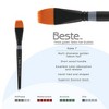 Creative Mark Beste Golden Taklon Rake 1" Artist Brush, Professional Watercolor Brushes, For Acrylic Painting, Short Handle, Sharp Edges, Hand-Tied & - 2 of 4